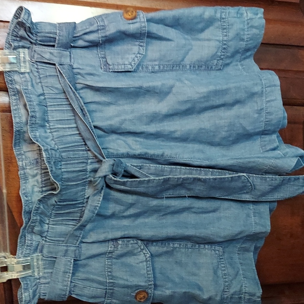 Paperbag waist chambray shorts